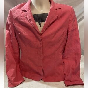 Talbots Petites Red Stretch Fabric Linen Short Jacket